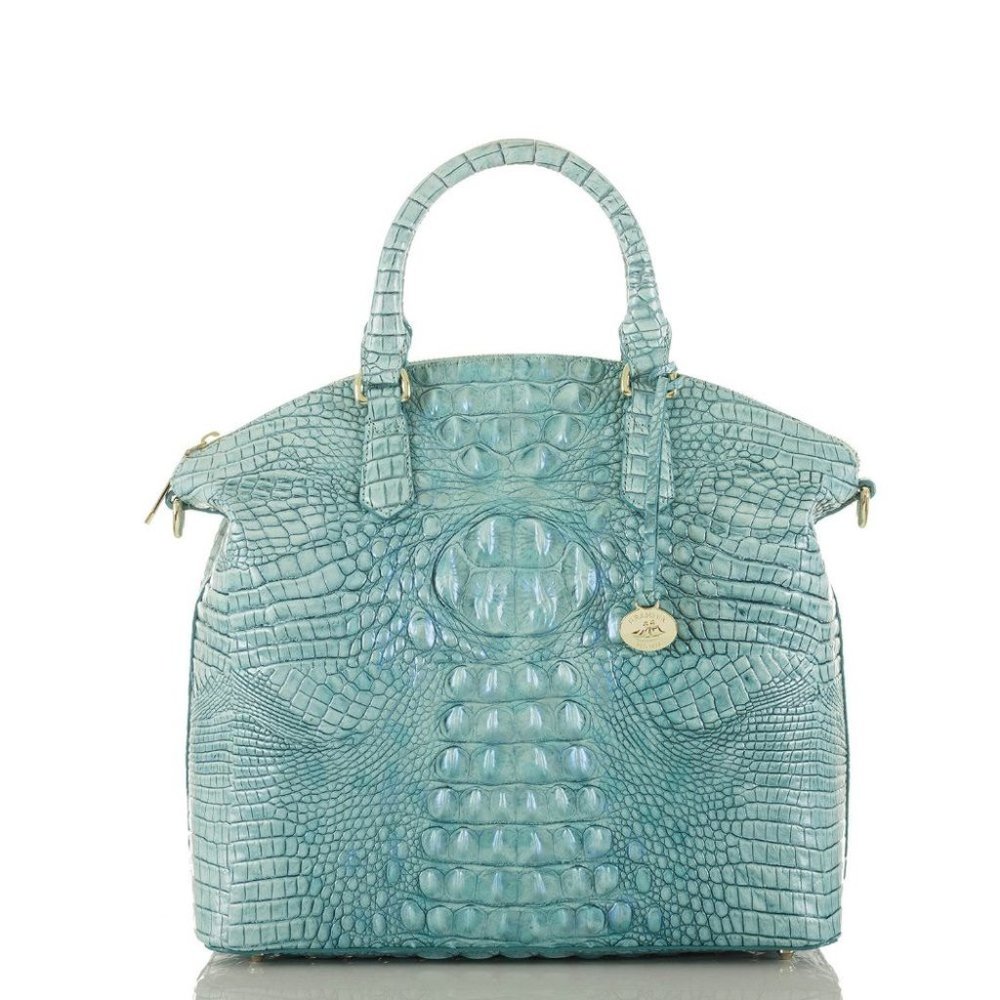 NWT BRAHMIN LARGE DUXBURY ASTRAL BLUE LEATHER